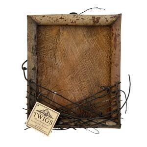 Twigs floral background frame NEW with tag